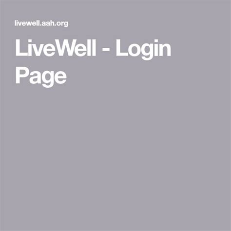 livewell login page kerrisdale
